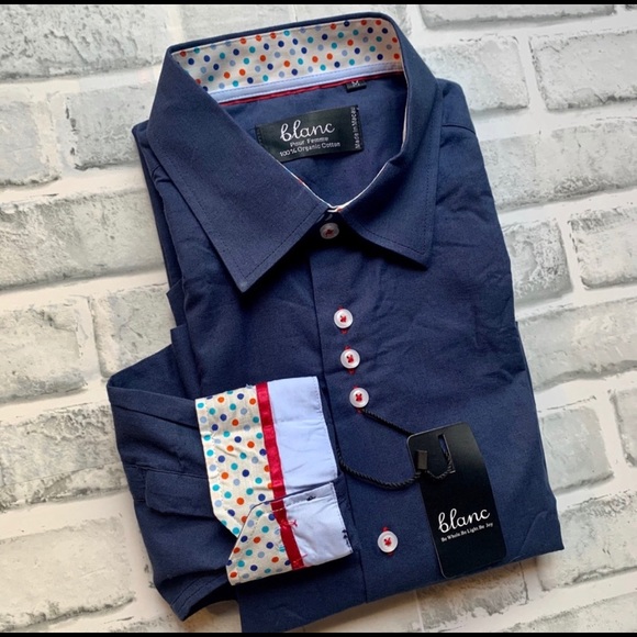 Blanc Button Down Dress Shirt - Picture 2 of 5